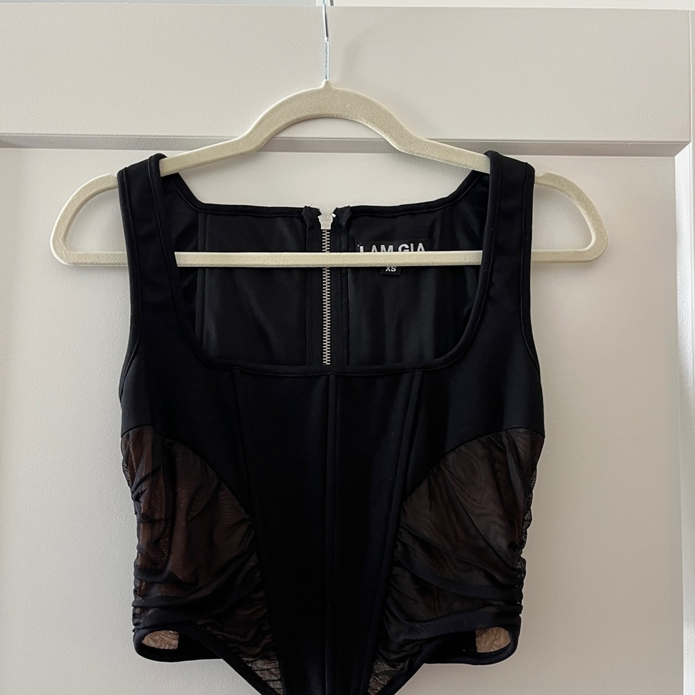 I.AM.GIA Mandi Corset Black Mesh Top